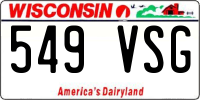 WI license plate 549VSG