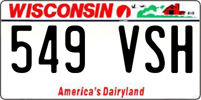 WI license plate 549VSH
