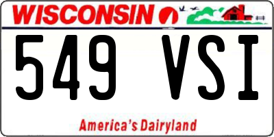 WI license plate 549VSI
