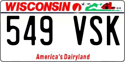 WI license plate 549VSK