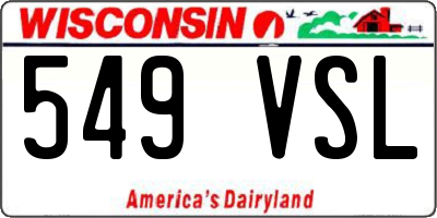WI license plate 549VSL
