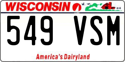 WI license plate 549VSM