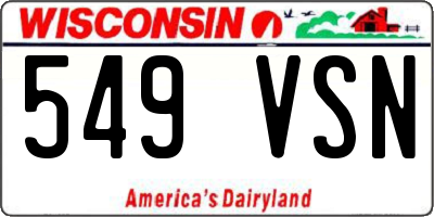 WI license plate 549VSN