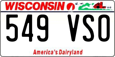 WI license plate 549VSO
