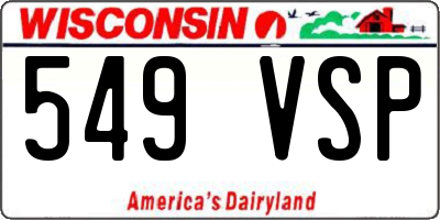 WI license plate 549VSP