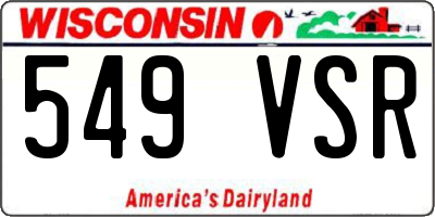 WI license plate 549VSR