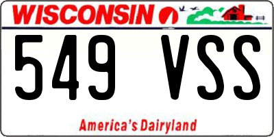 WI license plate 549VSS