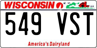 WI license plate 549VST