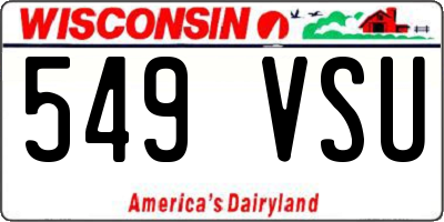 WI license plate 549VSU