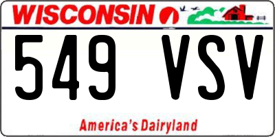 WI license plate 549VSV