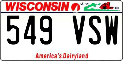 WI license plate 549VSW