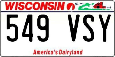 WI license plate 549VSY