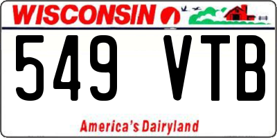 WI license plate 549VTB