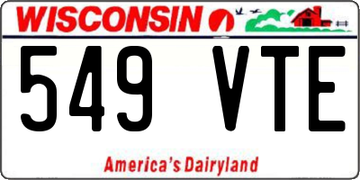 WI license plate 549VTE