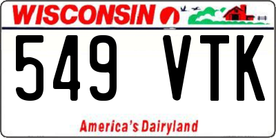 WI license plate 549VTK