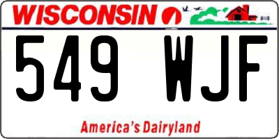 WI license plate 549WJF