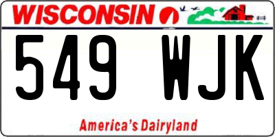 WI license plate 549WJK