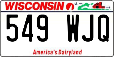 WI license plate 549WJQ
