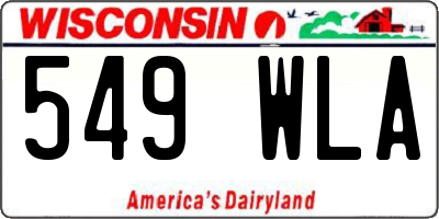WI license plate 549WLA