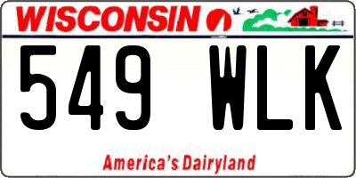WI license plate 549WLK