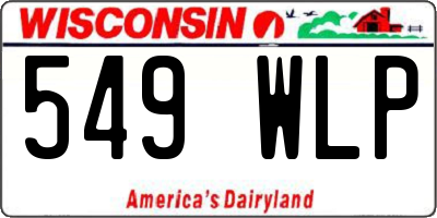 WI license plate 549WLP