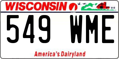 WI license plate 549WME