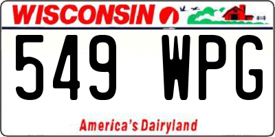 WI license plate 549WPG