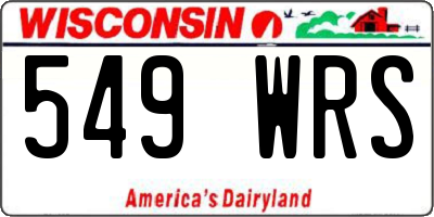WI license plate 549WRS