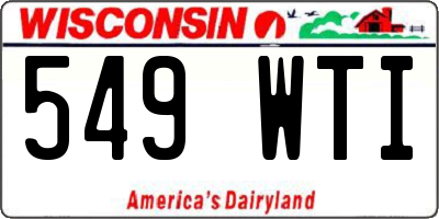 WI license plate 549WTI