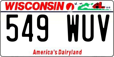 WI license plate 549WUV
