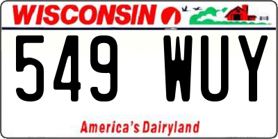 WI license plate 549WUY