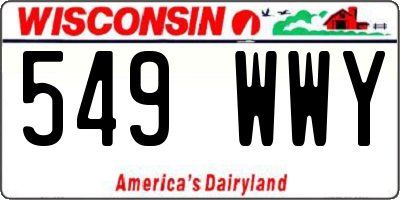 WI license plate 549WWY