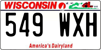 WI license plate 549WXH