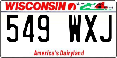 WI license plate 549WXJ