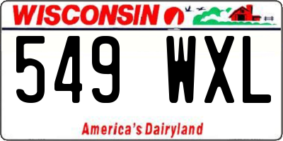 WI license plate 549WXL