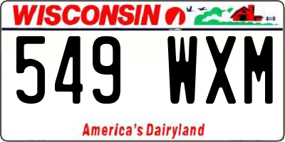 WI license plate 549WXM