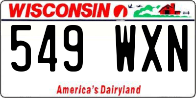WI license plate 549WXN