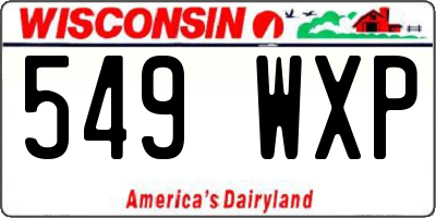 WI license plate 549WXP