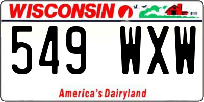 WI license plate 549WXW
