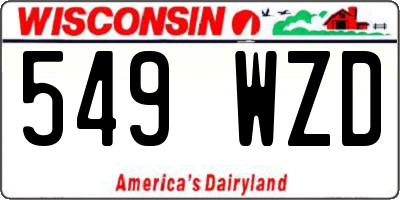 WI license plate 549WZD