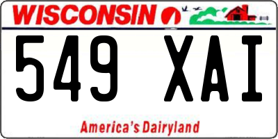 WI license plate 549XAI