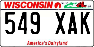 WI license plate 549XAK