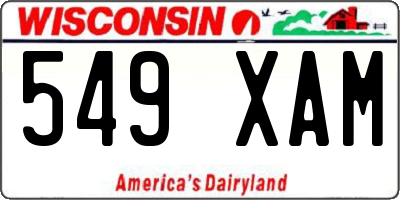 WI license plate 549XAM