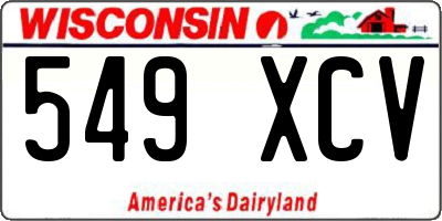 WI license plate 549XCV