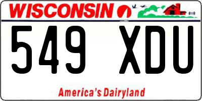WI license plate 549XDU