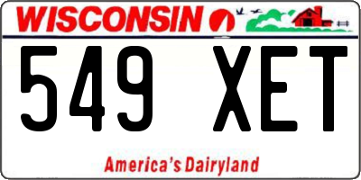 WI license plate 549XET
