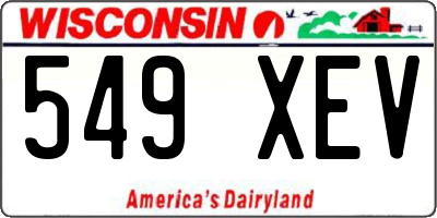 WI license plate 549XEV