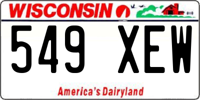 WI license plate 549XEW