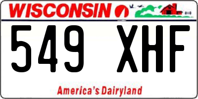WI license plate 549XHF