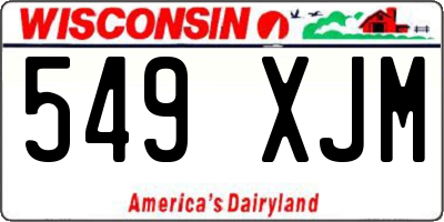 WI license plate 549XJM